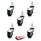 Service Caster 3 Inch Chrome Hooded Neoprene Rubber 5/16 Inch Threaded Stem Casters SCC, 5PK SCC-TS03S310-NPRB-BC-5161815-5 - alternate 2